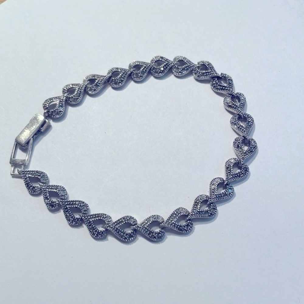 Vintage Sterling Silver and Marcasite bracelet # 856